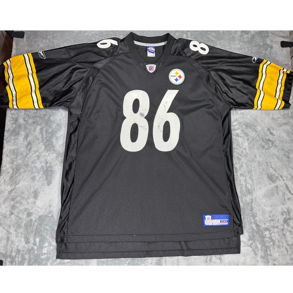Reebok NFL Pittsburght Steelers Hines Ward 86 Jersey Mens 2XL Black 7009A